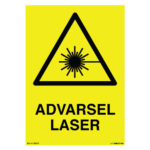 Advarsel laser med symbol og tekst – Fareskilt – ISO 7010 – Unisign.no