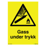 Gass under trykk med symbol og tekst – Fareskilt – ISO 7010 – Unisign.no