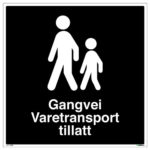 80232-Gangvei-varetransport-tillatt-med-symbol-og-tekst-Privatrettslig-skilt-Unisign.no
