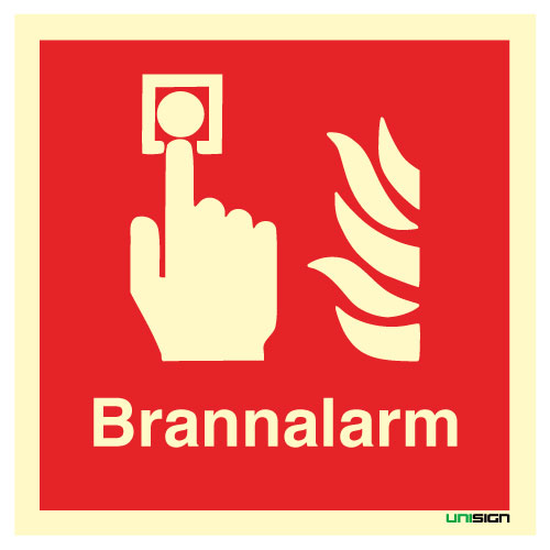 Brannalarm skilt - Totalleverandør av brannskilt - ISO 7010 - Unisign.no
