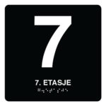 7 etasje taktile skilt – Etasjeskilt med tall og symbol – Unisign.no