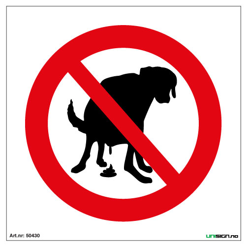 Bruk hundepose skilt med symbol - Forbudsskilt - Unisign as
